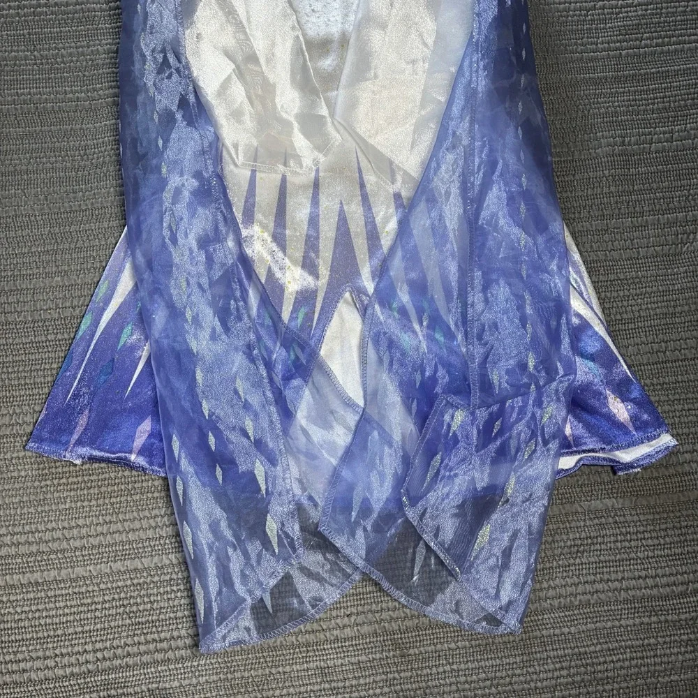 Disney Frozen II Elsa Snow Queen Dress Girls Costume Blue White Sequins Gown